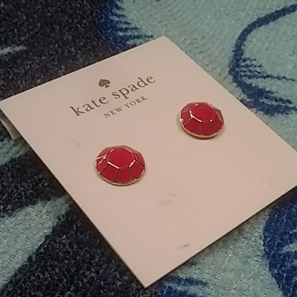 NWT Kate Spade Jewel Bar Pink Gold Earrings - Picture 3 of 5